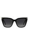 Carolina Herrera 55mm Gradient Rectangular Sunglasses In Black