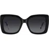 Carolina Herrera 54mm Gradient Square Sunglasses In Black