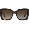 Carolina Herrera 54mm Gradient Square Sunglasses In Brown