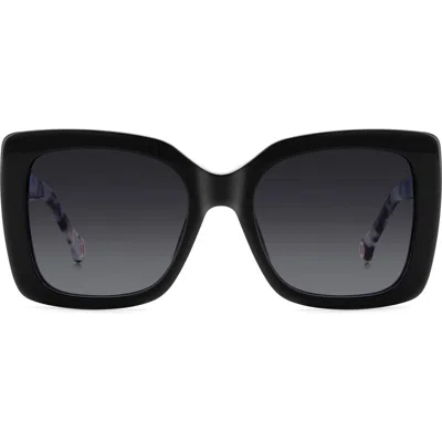 Carolina Herrera Contrast-border Square-frame Sunglasses In Black
