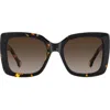 Carolina Herrera 54mm Gradient Square Sunglasses In Havana/brown Sf