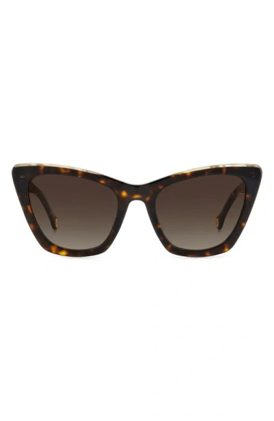 Carolina Herrera 55mm Cat Eye Sunglasses In Brown