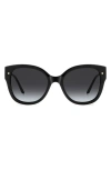 Carolina Herrera 55mm Gradient Butterfly Sunglasses In Black/dark Grey Sf