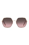 Carolina Herrera 55mm Gradient Geometric Sunglasses In Gold