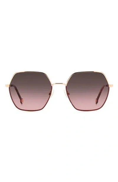 Carolina Herrera 55mm Gradient Geometric Sunglasses In Gold