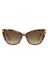 Carolina Herrera 55mm Gradient Rectangular Sunglasses In Havana/brown Sf