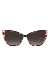 Carolina Herrera 55mm Gradient Rectangular Sunglasses