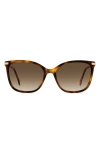 Carolina Herrera 55mm Gradient Rectangular Sunglasses In Havana/brown Sf