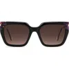 Carolina Herrera 55mm Rectangular Sunglasses In Black