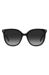 Carolina Herrera 55mm Round Sunglasses In Burgundy/ Black Gradient
