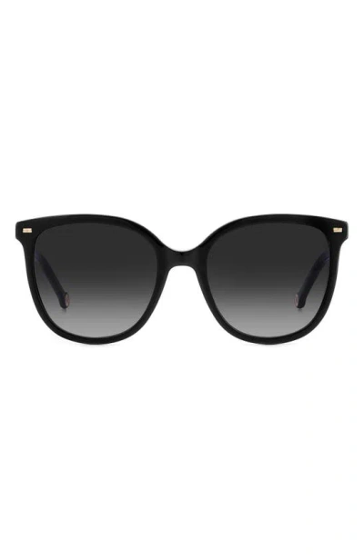 Carolina Herrera 55mm Round Sunglasses In Black