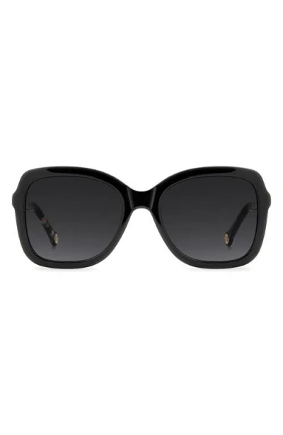Carolina Herrera 56mm Gradient Square Sunglasses In Black