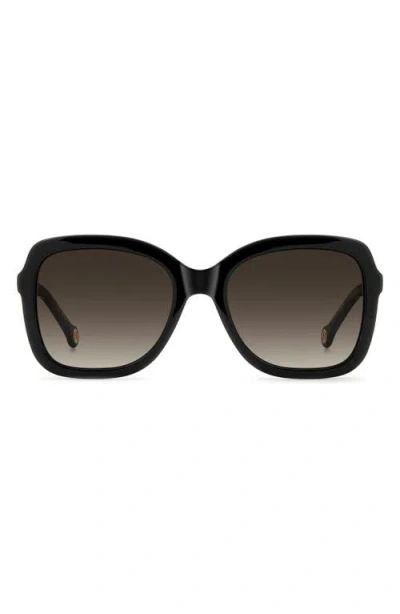Carolina Herrera 56mm Gradient Square Sunglasses In Black