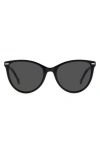 Carolina Herrera 57mm Cat Eye Sunglasses In Black/ Grey