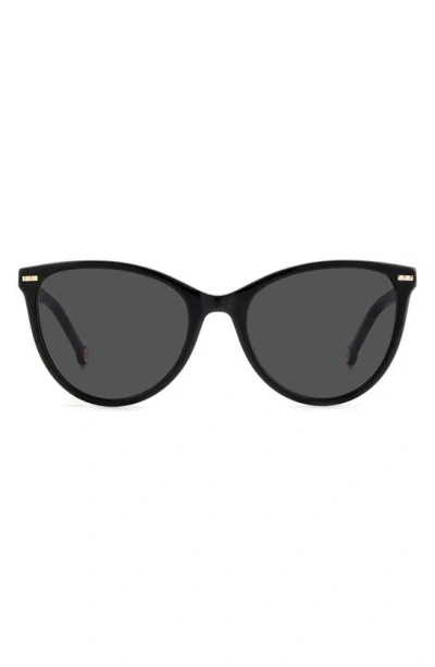 Carolina Herrera 57mm Cat Eye Sunglasses In Black