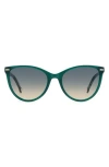 Carolina Herrera 57mm Cat Eye Sunglasses In Green Havana/grey