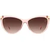 Carolina Herrera 57mm Cat Eye Sunglasses In Nude White