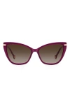Carolina Herrera 57mm Cat Eye Sunglasses In Pink