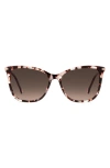 Carolina Herrera 57mm Rectangular Gradient Sunglasses In Brown