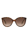 Carolina Herrera 57mm Round Sunglasses In Havana Gold