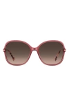 Carolina Herrera 58mm Gradient Square Sunglasses In Pink/brown Sf