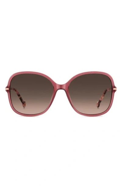 Carolina Herrera 58mm Gradient Square Sunglasses In Pink/brown Sf