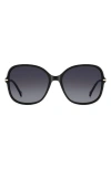 Carolina Herrera Oversize-frame Sunglasses In Black/dark Grey Sf