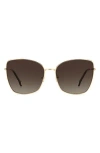 Carolina Herrera 59mm Gradient Butterfly Sunglasses In Gold