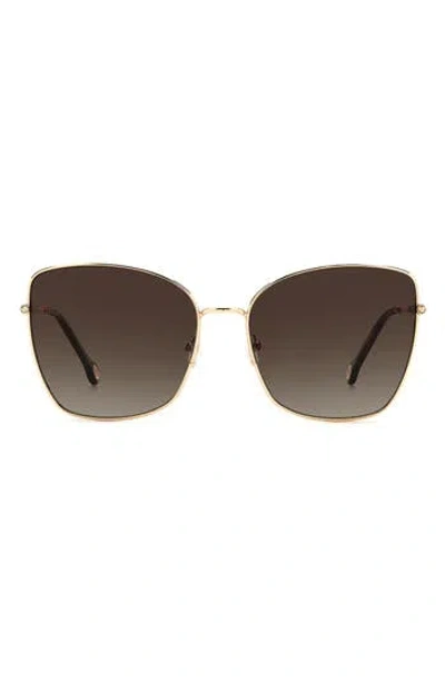Carolina Herrera 59mm Gradient Butterfly Sunglasses In Gold