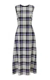 Carolina Herrera A-line Check Plaid Stretch-wool Dress In Multi
