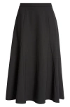 Carolina Herrera A-line Stretch Virgin Wool Midi Skirt In Black