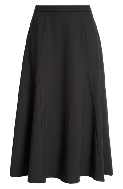 Carolina Herrera A-line Stretch Virgin Wool Midi Skirt In Black