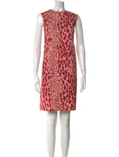 Pre-owned Carolina Herrera Animal Print Knee-length Dress In Pink