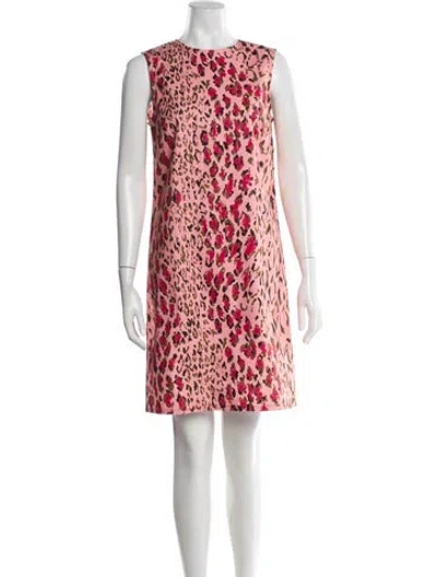 Pre-owned Carolina Herrera Animal Print Knee-length Dress In Pink