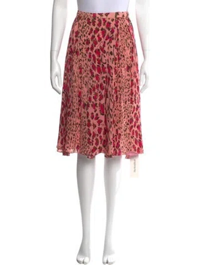 Pre-owned Carolina Herrera Animal Print Knee-length Skirt In Pink