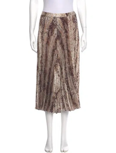 Pre-owned Carolina Herrera Animal Print Midi Length Skirt In Neutral