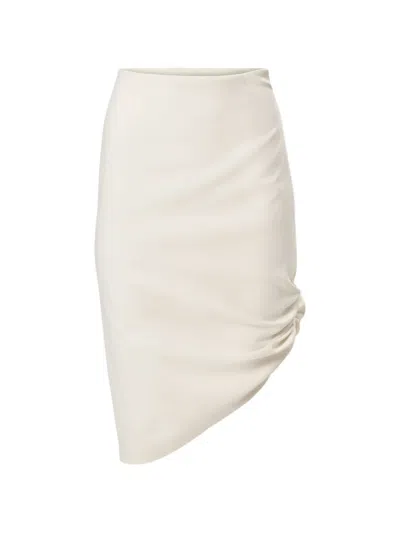 Carolina Herrera Asymmetric Gathered Short Skirt In Neutral