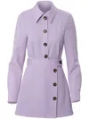 Carolina Herrera Long-sleeve Wrap Mini Shirtdress In Purple