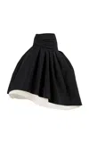 Carolina Herrera Asymmetric Silk Faille Skirt In Black