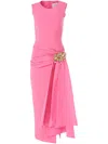 Carolina Herrera Sleeveless Hip-sash Column Dress In Pink