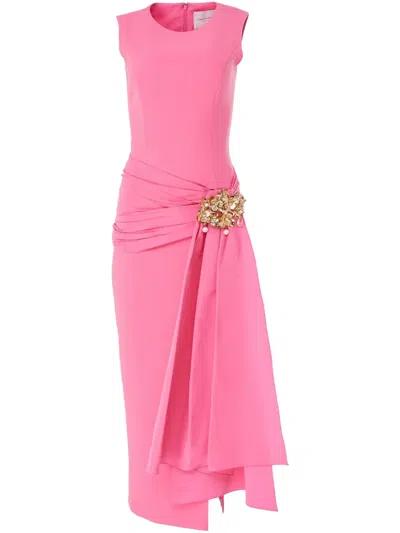CAROLINA HERRERA ASYMMETRIC SLEEVELESS DRESS