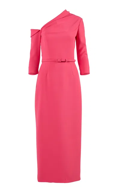 Carolina Herrera Asymmetric Stretch Fluid Crepe Dress In Pink
