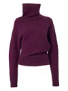 Carolina Herrera Asymmetric Turtleneck Sweater In Purple