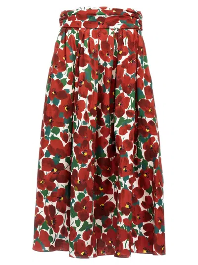CAROLINA HERRERA BALLOON SILHOUETTE HIGH WAIST MIDI SKIRT