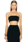 Carolina Herrera Velvet Bandeau Top In Black