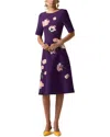 Carolina Herrera Bateau Neck Flare Dress In Purple