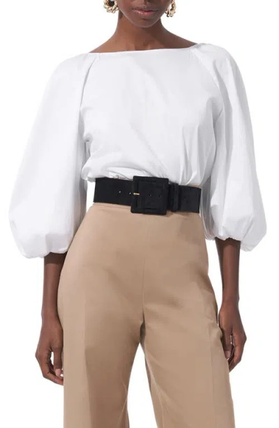 Carolina Herrera Bateau Neck Top In White