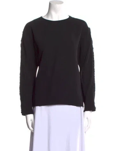 Pre-owned Carolina Herrera Bateau Neckline Long Sleeve Sweatshirt In Black