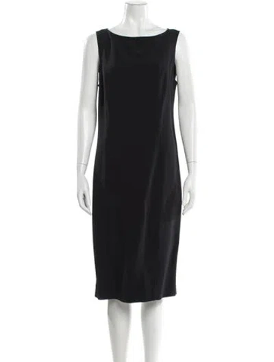 Pre-owned Carolina Herrera Bateau Neckline Midi Length Dress In Gray