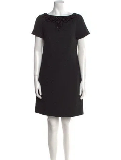 Pre-owned Carolina Herrera Bateau Neckline Mini Dress W/ Tags In Black